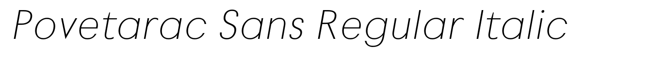 Povetarac Sans Regular Italic image